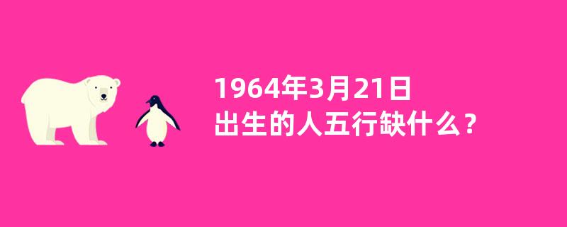 1964年3月21日出生的人五行缺什么？