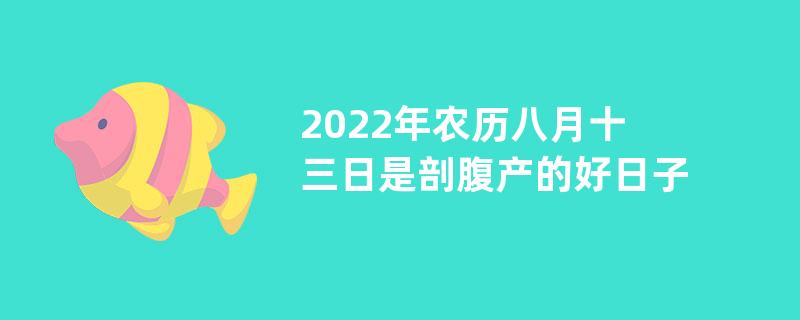 2022年农历八月十三日是剖腹产的好日子吗？