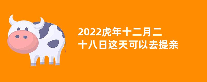 2022虎年十二月二十八日这天可以去提亲吗？