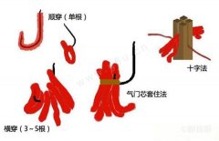 几种常用红虫挂钩的方法，天气越冷越好用